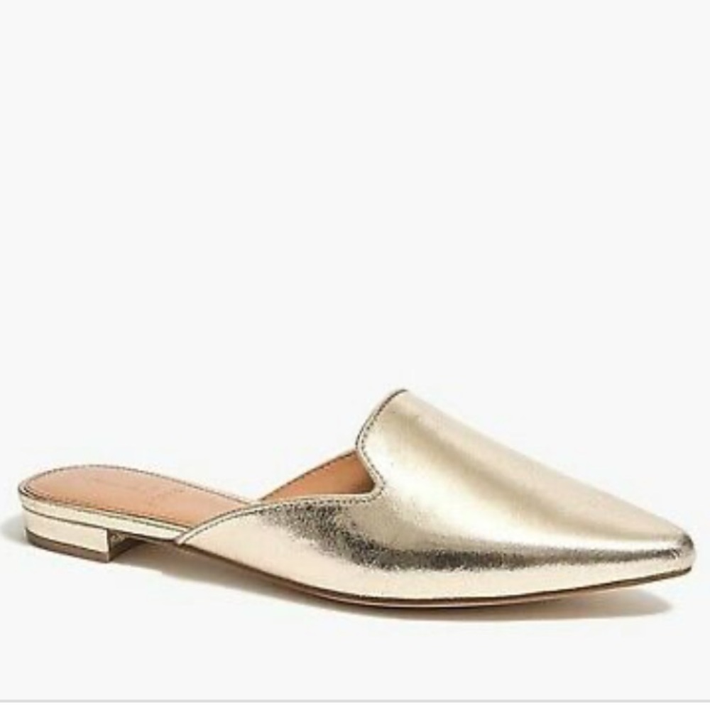 J crew gold mules